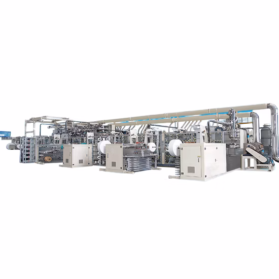 Vendita calda nuovissima linea di produzione semi servo automatica macchina per pannolini con nastro in vita per bambini personalizzata